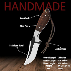 Cuchillo de Caza Artesanal de Primera Calidad de BA Enterprises, con Funda de Cuero y Mango Premium, el Mejor Regalo para Novios - Product Image 3