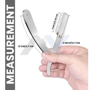 Rasoir droit de barbier en acier inoxydable de haute qualité pour hommes, construction durable, prise en main confortable, conception sécurisée, professionnel - Product Image 1