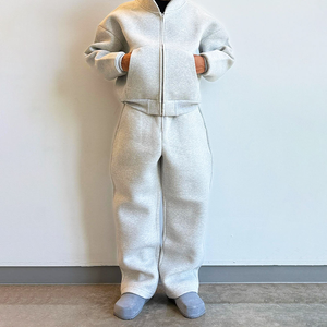 Heavyweight Oversized Drop Shoulder Tracksuit Unisex Hoodie <b>Jogger</b> <b>Set</b> Baggy Streetwear Casual Sportswear OEM Wholesale - Product Image 5
