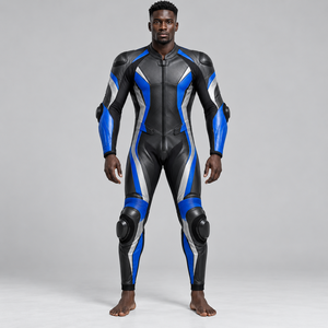 Combinaison de motard en cuir, vêtements de compétition pour moto, panneaux résistants à l'abrasion, vêtements professionnels pour motards, combinaison de motard en cuir - Product Image 1