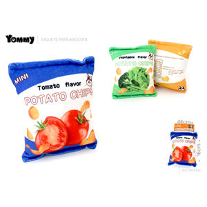 Jouet pour animaux de compagnie Yommy Mini Potato Chips 14x16cm, jouet à mâcher en peluche douce pour chiens et chats - Product Image 1
