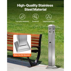 ที่เขี่ยบุหรี่สแตนเลสสำหรับร้านอาหารที่เขี่ยบุหรี่4ช่องสีเงินสำหรับสำนักงานสวน - Product Image 2