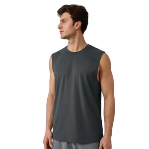 Camiseta sin mangas de entrenamiento informal para hombre, Camiseta de punto transpirable con logotipo personalizado, directo de fábrica, talla grande, mínimo bajo - Product Image 1