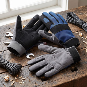 Guantes de Mecánico de Cuero Sintético de Alta Resistencia Amara, Reforzados, de Seguridad Industrial, Certificación EN420, Puño de Neopreno, 11 oz - Product Image 5