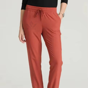 Ensemble de blouses médicales pour femmes, col en V, couleur unie, extensible, haut à manches courtes et pantalon, uniforme de travail pour le personnel soignant - Product Image 6