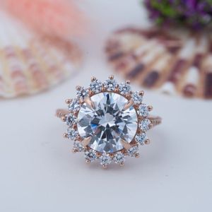 <b>Custom</b> Wholesale Gold Plated Hiphop Cubic Moissanite Eternity <b>Ring</b> Promise 925 Sterling Silver Women Engagement Wedding <b>Ring</b> - Product Image 1
