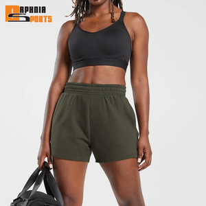 Pantalones Cortos Deportivos de Felpa 100% Algodón para Mujer, Invierno 2026, Cintura Elástica Alta, 300g, Casuales, para Gimnasio, Entrenamiento, Running - Product Image 4