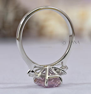 Radiant Iced Crushed Diamond Cluster Cathedral <b>Set</b> Engagement <b>Ring</b> <b>Women</b> Side Radiant Cut Diamond Sterling Silver Rhodium Plated - Product Image 4