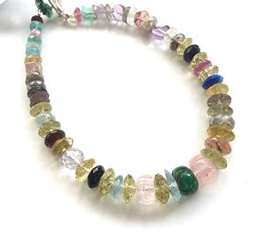 ลูกปัดพลอยธรรมชาติหลากหลายแบบเจียระไน 1 เส้น สำหรับทำเครื่องประดับชั้นดี สร้อยคอพลอย - Product Image 4