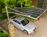 Abri de voiture simple face en aluminium, abri de jardin sans rouille, auvent pour deux voitures, abri extérieur en aluminium avec toit en polycarbonate