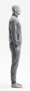 Survêtement gris zippé pour homme, coupe classique, veste décontractée en tricot avec poche avant, idéal pour l'automne - Product Image 3