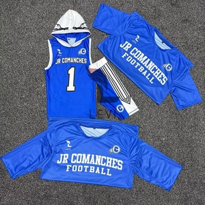 Uniforme de Fútbol Americano 7on7 para Hombre, Camiseta sin Mangas con Capucha y Camiseta de Entrenador, 100% Poliéster Sublimado, Conjunto de Uniforme Juvenil de Fútbol Americano - Product Image 1