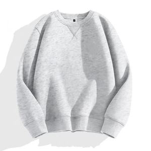 Sweat-shirt uni pour homme de haute qualité, col rond, sur mesure, en coton, à manches longues, vente en gros - Product Image 6