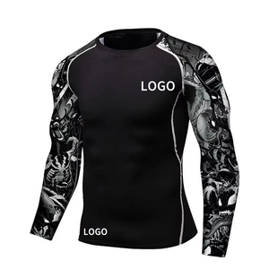 เสื้อแรชการ์ดผู้ชายคุณภาพสูง แขนยาว ผ้ายืดสแปนเด็กซ์/โพลีเอสเตอร์ ระบายอากาศ แห้งเร็ว รับผลิตตามแบบ OEM - Product Image 1