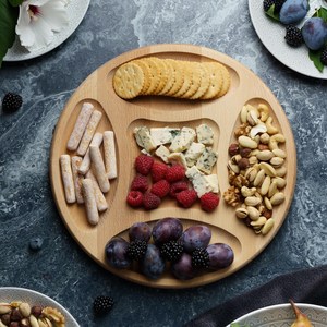 ถาดไม้บีชสำหรับเสิร์ฟอาหารว่างระดับเชิงพาณิชย์ เหมาะสำหรับงานจัดเลี้ยง ของว่าง ชาร์กูเตอรี จานเสิร์ฟอาหาร ครัว ของขวัญวันครบรอบสุดน่ารัก - Product Image 4