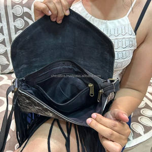 Bolso cruzado de piel de vaca con pelo real y flecos, bolso de mujer occidental, bolso de cuero genuino marrón, bolso de Venta caliente, regalos para ella - Product Image 6
