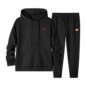 Conjunto Deportivo Premium para Hombre con Capucha para Invierno, Tela Suave y Elástica 100% Algodón, Informal para Gimnasio, Entrenamiento, Trotar y Fitness - Product Image 1