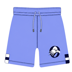 Conjunto de Pantalones Cortos y Camiseta de Rugby Azul Marino Lavanda, Manga Corta, Cuello Redondo, Uniforme de Equipo a Rayas, Personalizable, Transpirable, para Entrenamiento y Alto Rendimiento - Product Image 4