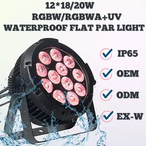 Lampu led par kualitas tinggi rgbw rgbwauv 0utdoor efek panggung lampu pesta tahan air lampu led ultratipis par led