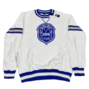 Sweat-shirt à col rond pour homme personnalisé avec impression en relief de la fraternité Zeta Phi Beta, taille plus, respirant, en polaire polyester/coton - Product Image 1