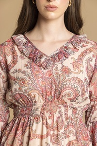 เดรสชีฟองพิมพ์ลายหลากสี ดีไซน์ล่าสุด ทรงบาน สำหรับงานปาร์ตี้ ชุดลำลองสำหรับผู้หญิงและเด็กผู้หญิง ราคาไม่แพง - Product Image 5