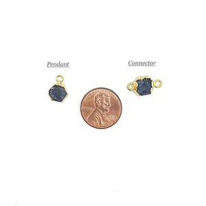 Pendentif et connecteur en argent sterling avec saphir bleu naturel 8-10 mm, pendentif électroplaqué pour pierre de naissance de septembre - Product Image 6