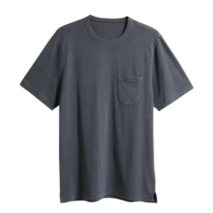 Mens Charcoal Grey <b>Pocket</b> T <b>Shirt</b> Minimal Plain Crew Neck Casual Summer Streetwear Soft Comfortable Lightweight Daily Wear - Product Image 4