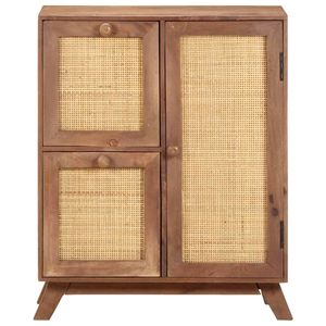 Buffet moyen en bois de manguier massif finition blé avec cannage naturel – Meuble écoresponsable - Product Image 2