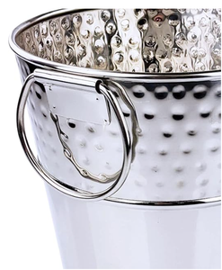 Stainless Steel <b>Ice</b> Bucket Round Metal Wine Chiller Party <b>Cooler</b> Rust Resistant Industrial Design - Product Image 2