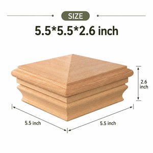Solid Wood <b>Fence</b> <b>Post</b> <b>Cap</b> Pyramid Shape Antique Appearance Contemporary Style Home Furniture Durable Apartment Deck <b>Post</b> Cover - Product Image 3