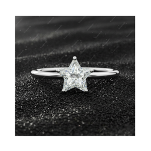แหวนเพชรรูปดาว • ดีไซน์แฟนซีคัท • เครื่องประดับทองคำหรือเงินที่ผลิตในห้องปฏิบัติการสำหรับของขวัญวาเลนไทน์แบบปรับแต่งได้ - Product Image 1