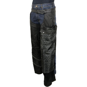 Samroz Sports – Chaps en cuir pour hommes – Logo personnalisable – Haute qualité – Noir – Poches fendues – Fermeture à boutons-pression – Doublure thermique – Pour motards - Product Image 3