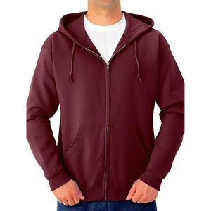 Mens Cotton Blend Full <b>Zip</b> <b>Hooded</b> Sweatshirt Brushed Fleece Athletic Gym Wear Jacket With Kangaroo Pocket Comfort Fit Hoodies - Product Image 5