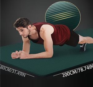 Colchoneta de Ejercicio Gruesa de 20 mm, 200 cm x 80 cm, Verde, para Gimnasio, Fitness, Entrenamiento en Casa y Yoga - Product Image 6