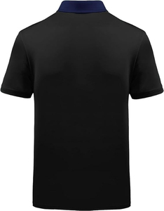Men Sublimation Two Button <b>Polo</b> Shirt <b>Black</b> Regular Fit Short Sleeve Collar <b>Neck</b> Streetwear Basic <b>Top</b> OEM Wholesale - Product Image 2
