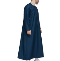Abaya musulmane pour homme en coton marron de qualité supérieure, longueur cheville, respirante, cadeau de Ramadan avec poche poitrine
