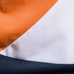 Men's Color Blocked Short Sleeve <b>Polo</b> Shirt Geometric Design Knitted Casual Style Navy <b>Orange</b> White Regular Fit - Product Image 5