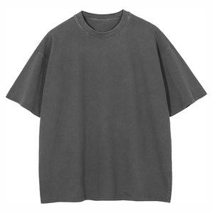 Proveedor de camisetas: Camiseta de algodón de moda, oversize, de corte holgado, lisa, para ropa de hombre, de gramaje alto, estilo OEM - Product Image 5