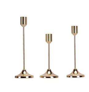 Support de bougie conique finition or, porte-bougie décoratif haut de gamme pour table à manger, décoration de Noël, cadeau élégant pour la maison - Product Image 4