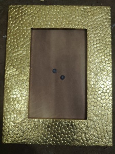Rectangle Metal Photo <b>Frame</b> with Embossed Floral Pattern <b>Gold</b> Finish Horizontal Design - Product Image 3