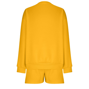 Sudadera y Pantalones Cortos con Logotipo Personalizado para Mujer, 100% Algodón, Calidad Premium, Conjunto de Sudadera y Pantalones Cortos para Mujer, Ropa de Invierno a Bajo Precio, OEM - Product Image 5