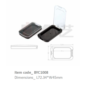 Pot en plastique rectangulaire personnalisé de luxe avec fenêtre transparente, vide, compact, pour baume ou poudre pressée - Product Image 1