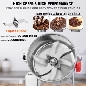 Tritacarne Elettrico Commerciale 2000W, Polverizzatore di Spezie ad Alta Velocità in Acciaio Inox 500g con Motore Elettrico - Product Image 4