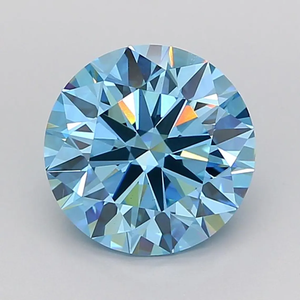 Diamante azul de fantasía cultivado en laboratorio, corte brillante redondo exclusivo, piedra suelta. - Product Image 2