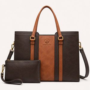 Sac fourre-tout en cuir véritable de style premium, style vintage, deux poignées, fermeture à glissière, design antivol, utilisation quotidienne, porté épaule - Product Image 1
