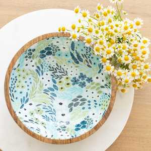 Bol en bois avec motif floral noir pour servir les repas à la maison, écologique, fabriqué à partir de bois naturel - Product Image 5