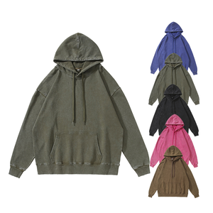 Sudadera con Capucha Extra Grande para Hombre, Color Sólido, Algodón French Terry, Estilo Casual para Otoño, Manga Larga, Diseño con Bolsillos - Product Image 5