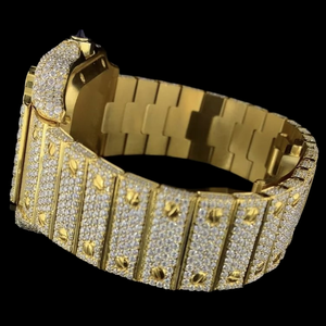 Fancy VVS Cz Diamond Square Glass Quartz Movement Luxury Stainless Steel Man's <b>Watch</b> Analog Dial Hip Hop Man's Premium Jewelry - Product Image 3