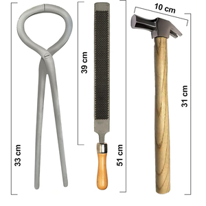Couteaux à sabots professionnels allemands en acier inoxydable, pinces de fermeur, marteaux d'entretien équin, râpes à sabots réglables, ensembles d'équitation - Product Image 2