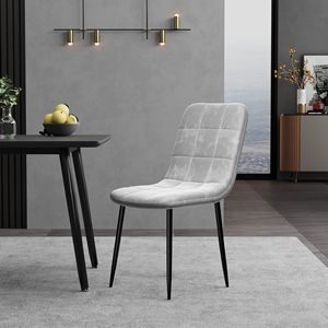 Set Moderno di 4 Sedie da Pranzo per Cucina e Sala da Pranzo con Seduta Imbottita e Gambe in Metallo per Casa - Product Image 3